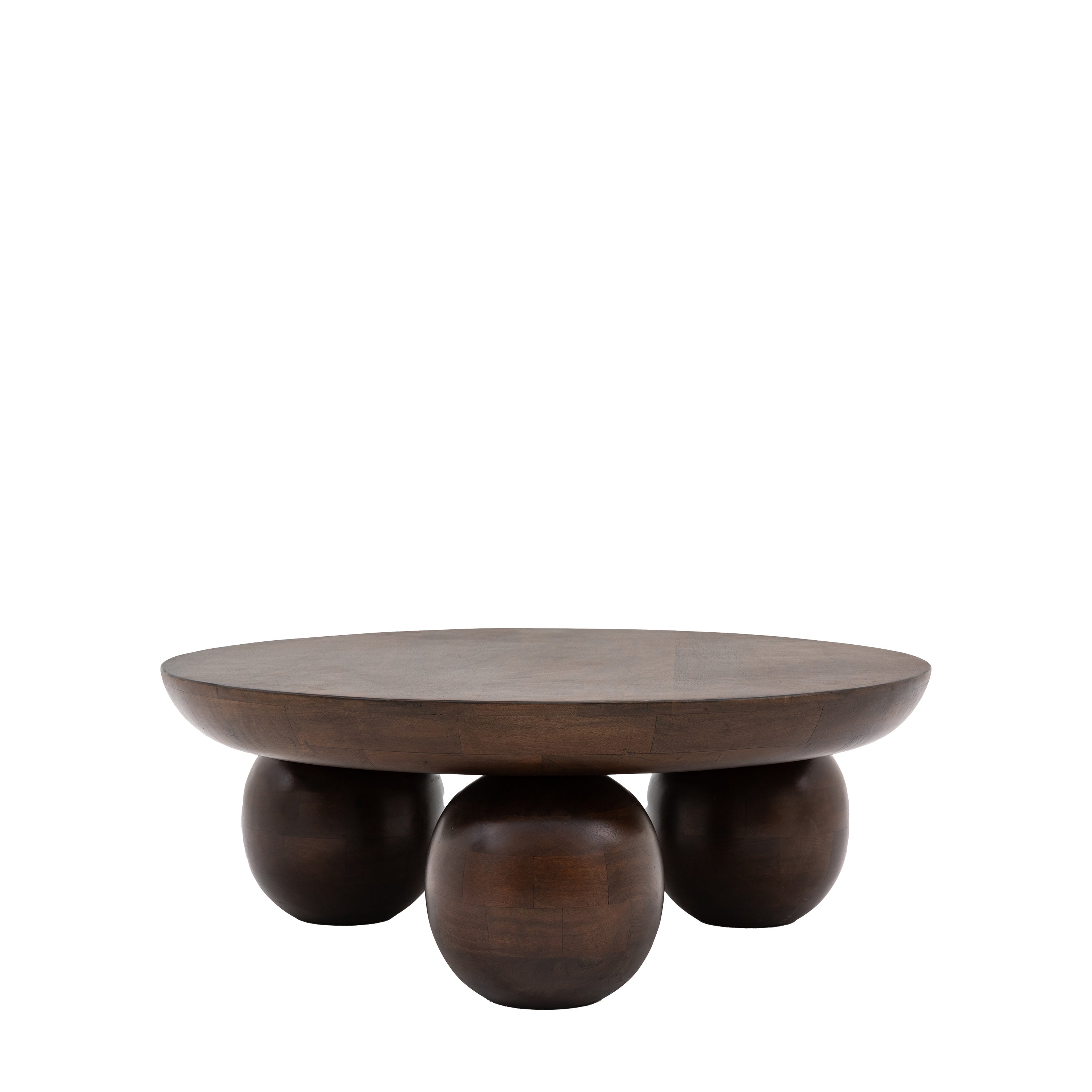 Anders Dark Brown Mango Wood Round Coffee Table